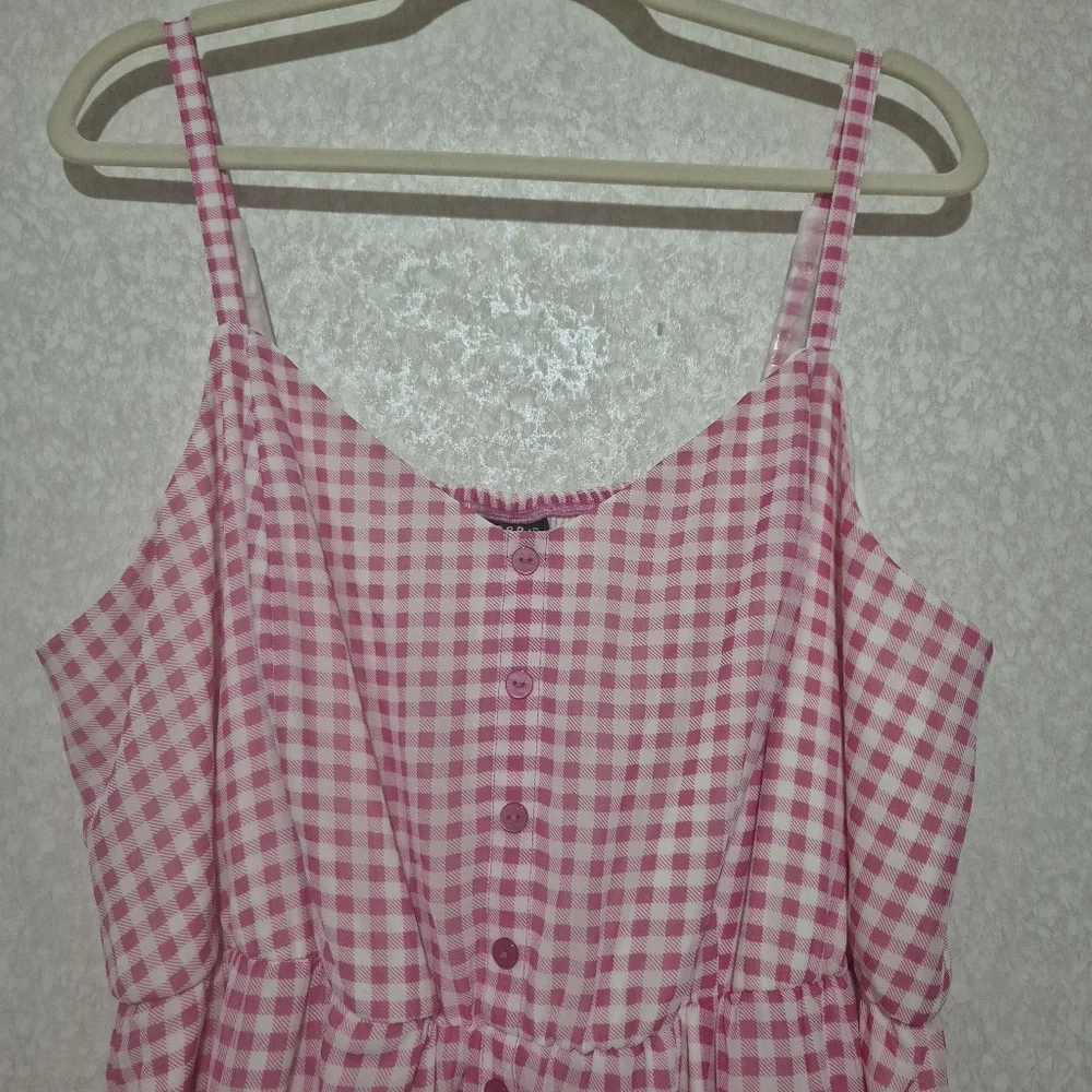 NWT TORRID Hot Pink Gingham Button Midi  Sundress..SIZE:2 - Picture 8 of 15